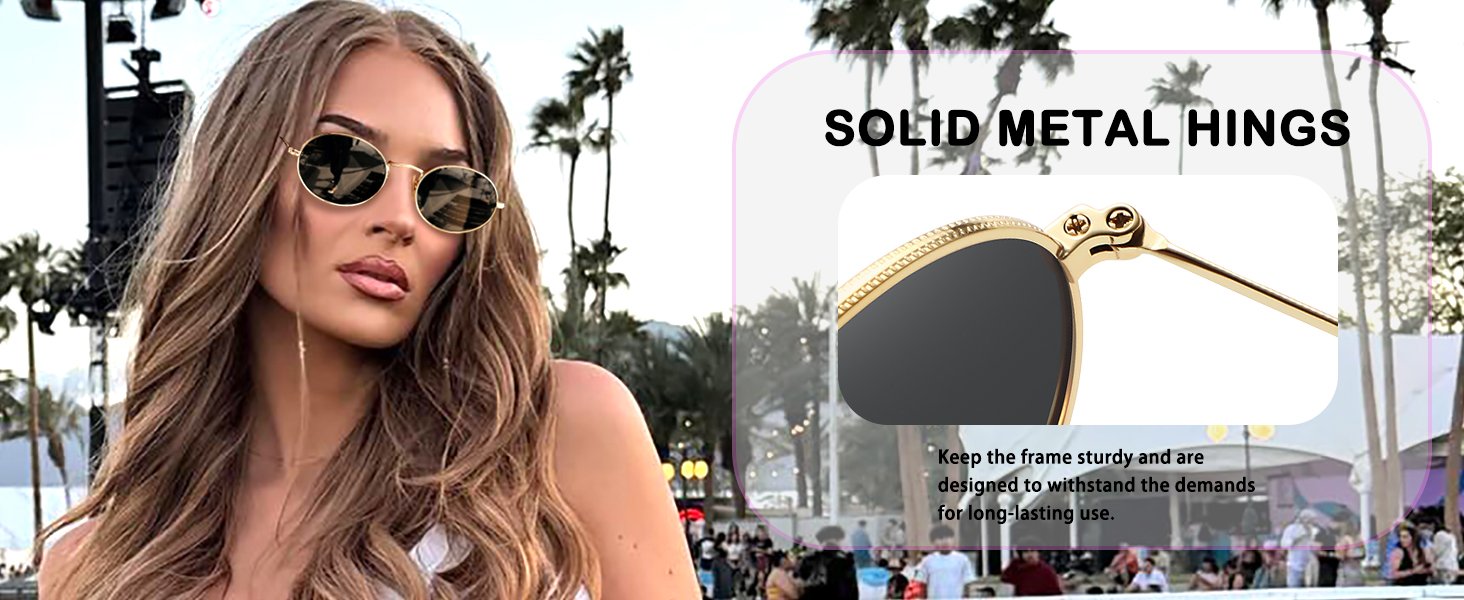 Retro oval polarized sunglasses