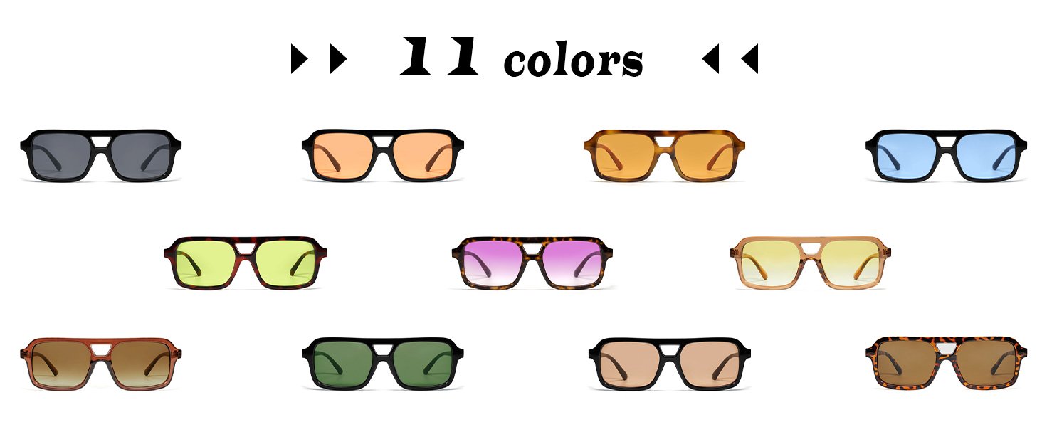 VANLINKER Retro 70s Square Aviator Sunglasses VL9816