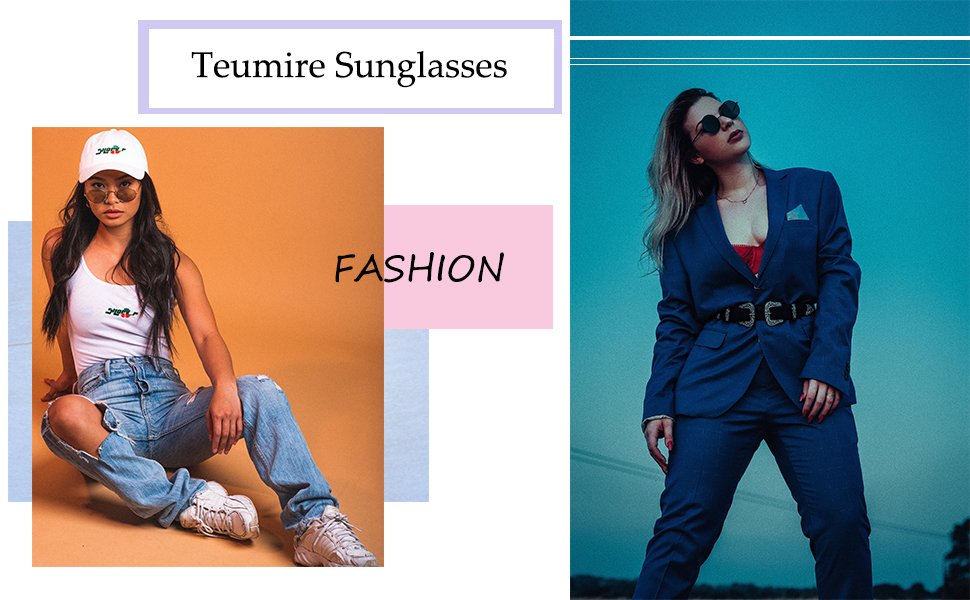 Unisex Hippie Designer Style Small Round Vintage Shades Reflective Lens Metal UV400