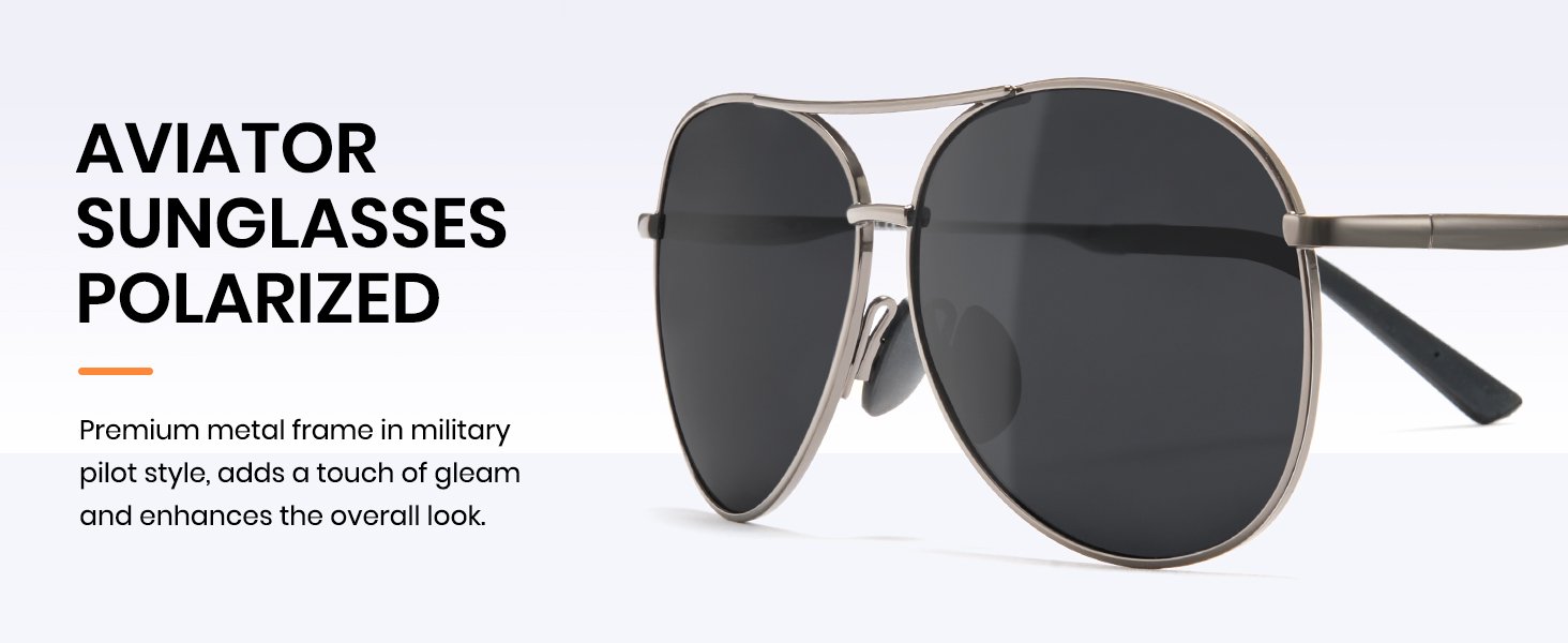 polarized aviator sunglasses for men women military pilot sunglasses trendy metal frame