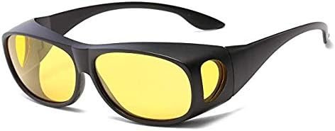 Carsbyvictor Sunglasses Wraparound 2 PACK HD Night Day Vision Driving Wrap Around Anti Glare Sunglasses with Polarized Lens for Man and Women