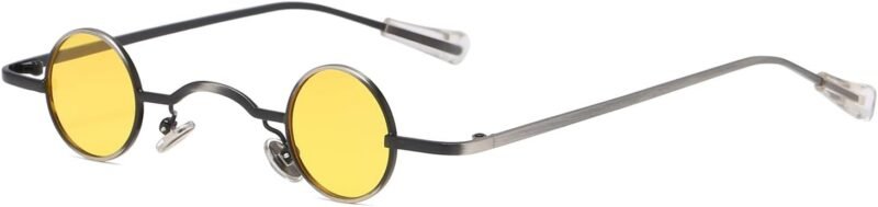 Carsbyvictor Sunglasses Round  Punk Polarized Sunglasses 70s Hippie Circle Small Sun Glasses