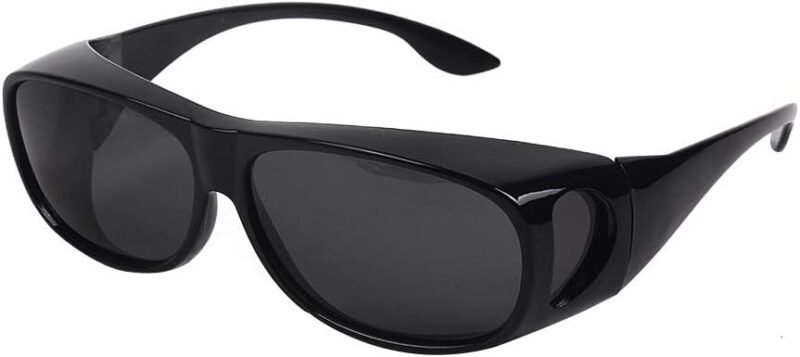 Carsbyvictor Sunglasses Wraparound Night Day Driving Wrap Around Prescription Glasses Anti Glare Sunglasses with Polarized Lens for Man and Women