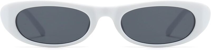 Carsbyvictor Sunglasses Oval Narrow Cat Eye Sunglasses for Women 90s  Oval  Womens Oval Sunglasses Fashion Small Black Shades