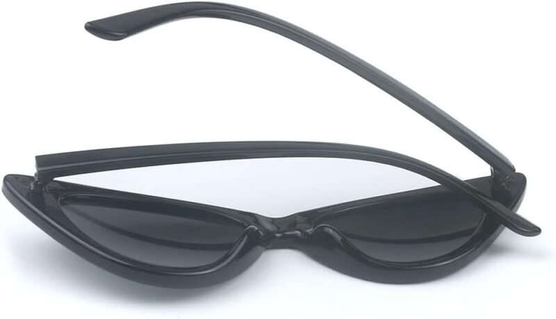 Carsbyvictor Sunglasses Cat Eye Vintage Narrow Cat Eye Sunglasses for Women Plastic Frame