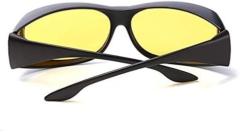 Carsbyvictor Sunglasses Wraparound 2 PACK HD Night Day Vision Driving Wrap Around Anti Glare Sunglasses with Polarized Lens for Man and Women