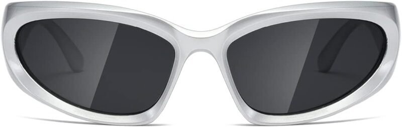 Carsbyvictor Sunglasses Wraparound Polarized Wrap Around Sunglasses trendy Vintage Sun Glasses for Men Women Drive futuristic Outdoor Sport Shades UV400