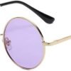 Carsbyvictor Sunglasses Round  Polarized Sunglasses for Men Women Retro Metal Small Circle Hippie Sunglasses