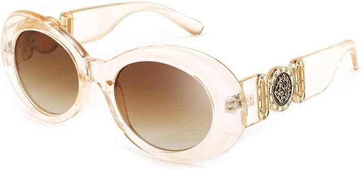 Carsbyvictor Sunglasses Oval Sunglasses Women  Oval Tiny Small Face Narrow StyleTrendy Round shades B2969