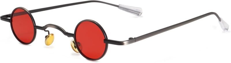 Carsbyvictor Sunglasses Round  Punk Polarized Sunglasses 70s Hippie Circle Small Sun Glasses