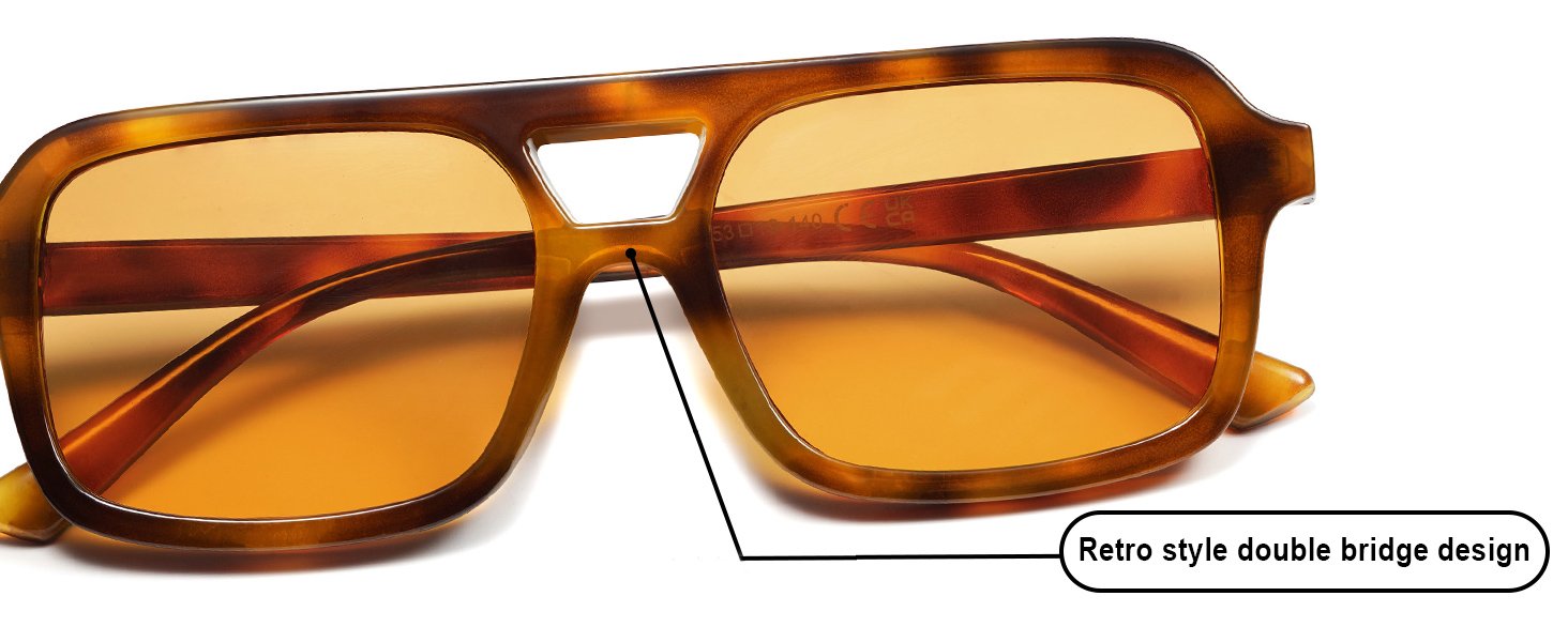 VANLINKER Retro 70s Square Aviator Sunglasses VL9816