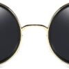 Carsbyvictor Sunglasses Round  Steampunk Vintage Retro Round Sunglasses Metal Circle Frame