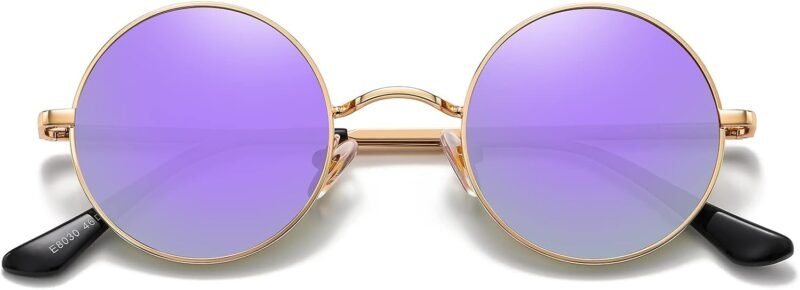 Carsbyvictor Sunglasses Round  Small Round Sunglasses Polarized for Men Women Retro Vintage Circle Hippie Sun Glasses UV400