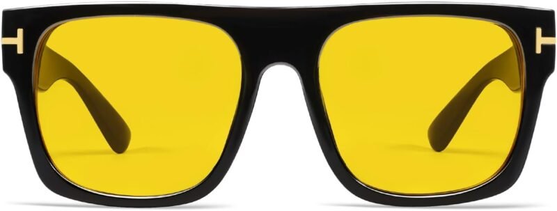 Carsbyvictor Sunglasses Square  Trendy Square Sunglasses Mens Womens Oversized Flat Top Shades Retro 70s Rectangle Driving Sunnies VL9756