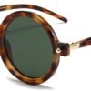 Carsbyvictor Sunglasses Round  Polarized Round Sunglasses for Women Men Retro Sun Glasses 100% UV400 Protection