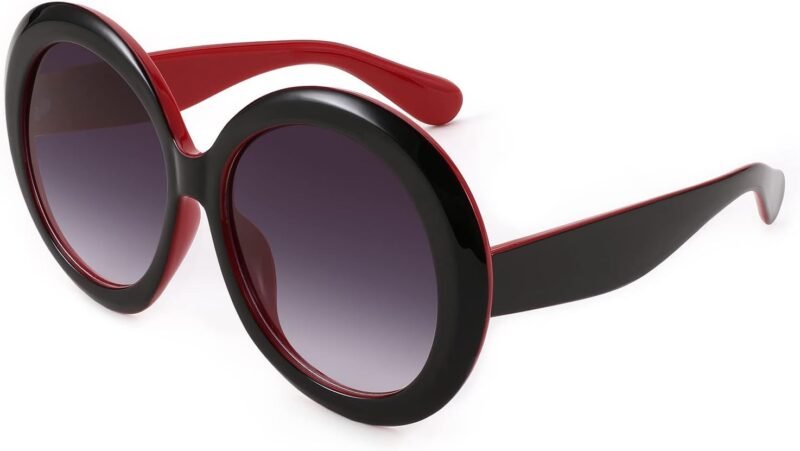 Carsbyvictor Sunglasses Round Retro Oversized Round Sunglasses Women & Men, 70s 80s Fashion Trendy Big Shades K7155