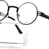 Carsbyvictor Sunglasses Round  Round Steampunk Sunglasses Circle Lennon Hippie Glasses Metal Frame 100% UV Blocking Lens