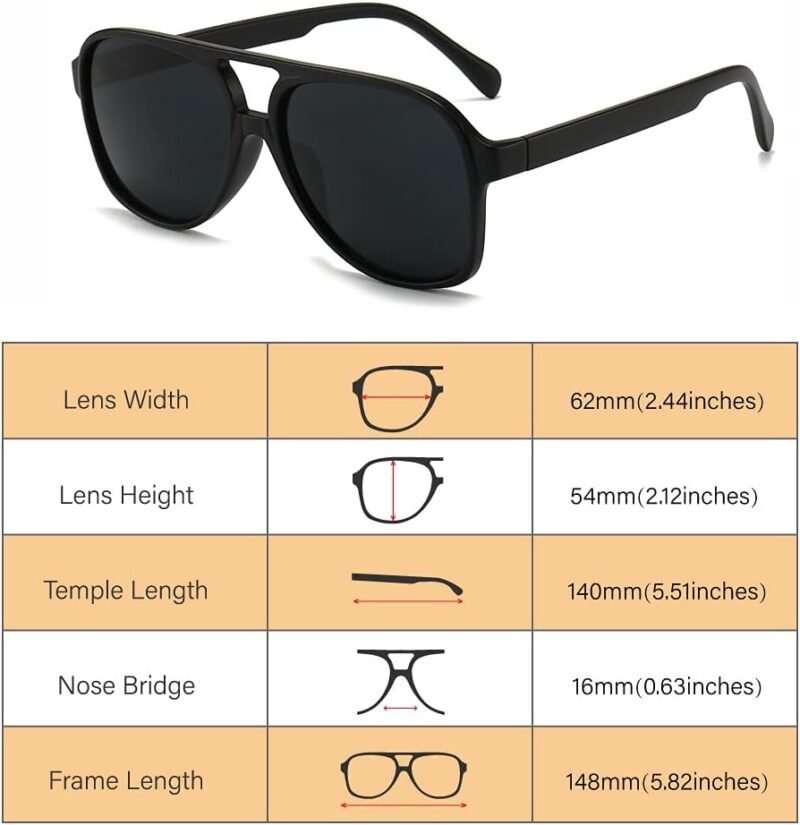 Carsbyvictor Sunglasses Polarized Sunglasses for Women Men Classic Large Frame Vintage 70s Sunglasses