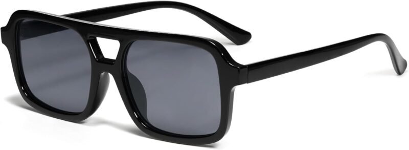 Carsbyvictor Sunglasses Square  Retro 70s Square Aviator Sunglasses for Women Men Vintage Trendy Rectangle Sun Glasses VL9816