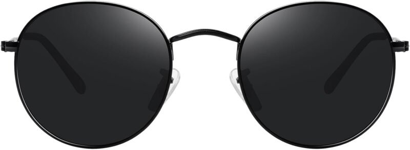 Carsbyvictor Sunglasses Round Polarized Sunglasses for Women Men Classic Retro Metal Frame Sun Glasses UV Protection