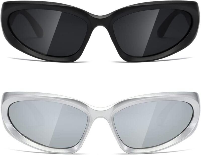 Carsbyvictor Sunglasses Wraparound Polarized Wrap Around Sunglasses trendy Vintage Sun Glasses for Men Women Drive futuristic Outdoor Sport Shades UV400