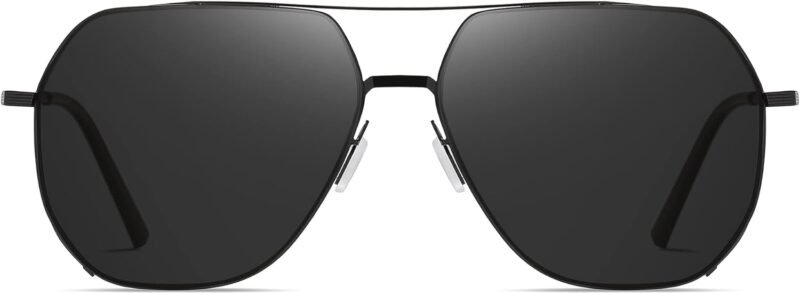 Carsbyvictor Sunglasses for Men Polarized UV Protection Trendy Metal Pilot Sunglasses for Driving Hiking Travel