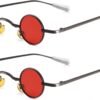 Carsbyvictor Sunglasses Round  Punk Polarized Sunglasses 70s Hippie Circle Small Sun Glasses