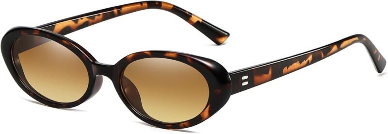 Carsbyvictor Sunglasses Oval Sunglasses for Women Men Fashion Small Oval Sunglasses 90s Vintage Shades