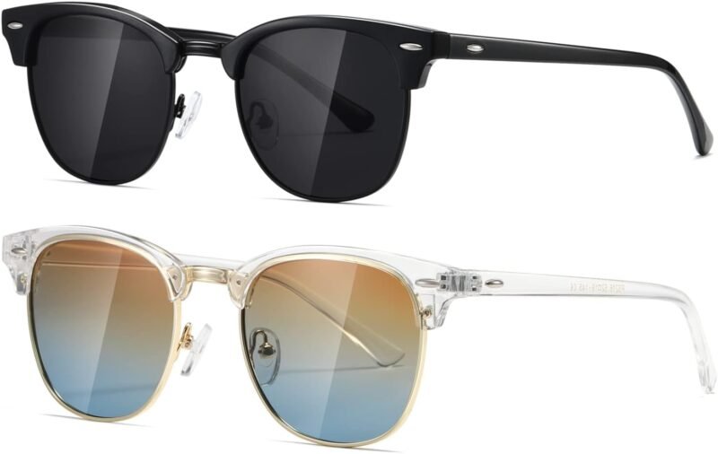 Carsbyvictor Sunglasses Polarized Sunglasses WayfarerFor Women And Men Semi Rimless Frame Retro Sun Glasses AE0369