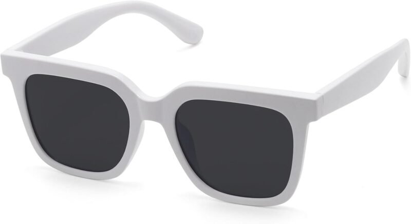 Carsbyvictor Sunglasses Square Large Square Sunglasses Trendy Polarized Sunglasses for Women Men Classic Retro Style UV400 Protection