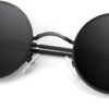 Carsbyvictor Sunglasses Round  Polarized Sunglasses Men Women,Retro Metal Hippie Shades with 100% UV Protection