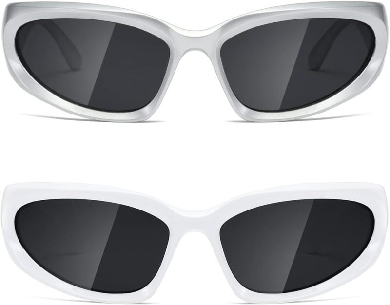 Carsbyvictor Sunglasses Wraparound Polarized Wrap Around Sunglasses trendy Vintage Sun Glasses for Men Women Drive futuristic Outdoor Sport Shades UV400