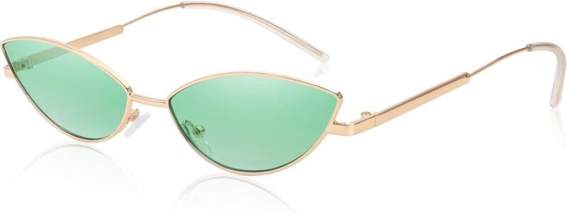 Carsbyvictor Sunglasses Cat Eye Fashion Designer Sunglasses  Small Petals Shape Arc Temple Design B2298