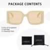 Carsbyvictor Sunglasses Square  Vintage Oversized Sunglasses for Women Men Trendy Square Frame UV400 Protection Sun Glasses