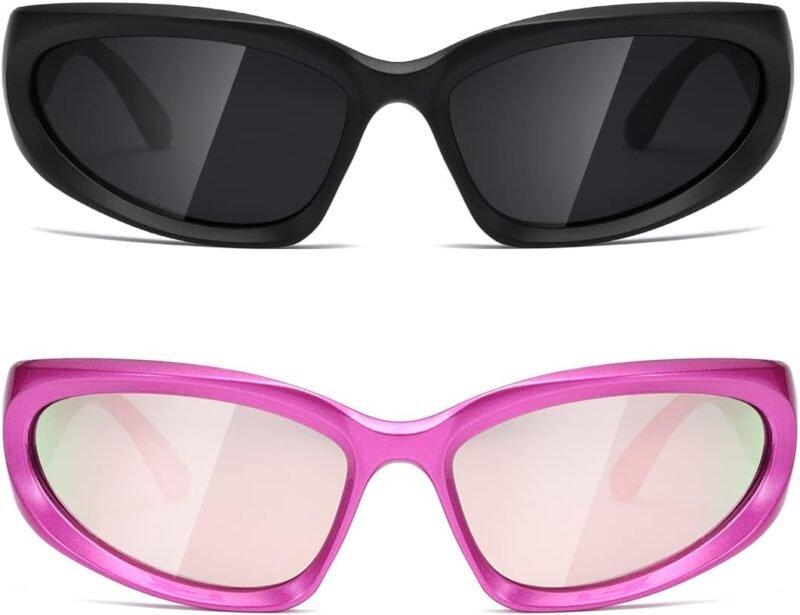 Carsbyvictor Sunglasses Wraparound Polarized Wrap Around Sunglasses trendy Vintage Sun Glasses for Men Women Drive futuristic Outdoor Sport Shades UV400