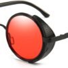 Carsbyvictor Sunglasses Round  Steampunk Vintage Retro Round Sunglasses Metal Circle Frame