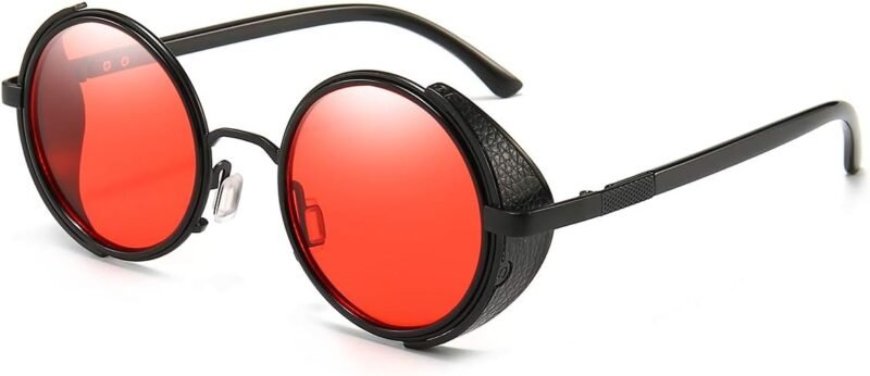 Carsbyvictor Sunglasses Round  Steampunk Vintage Retro Round Sunglasses Metal Circle Frame