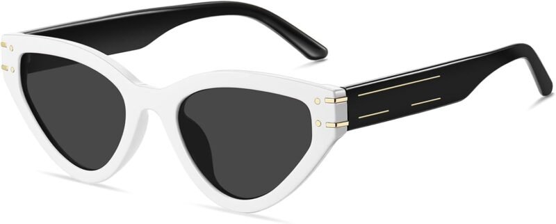 Carsbyvictor Sunglasses Cat Eye Sunglasses for Women Trendy Classic UV400 Protection Triangle Frame Cateye Sun Glasses