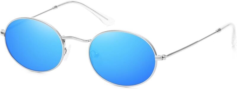Carsbyvictor Sunglasses Small  Oval Sunglasses for Women Men Trendy Metal Sun Glasses Classic Shades FZN903