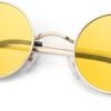Carsbyvictor Sunglasses Round  Polarized Sunglasses Men Women,Retro Metal Hippie Shades with 100% UV Protection