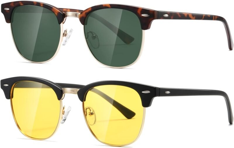 Carsbyvictor Sunglasses Polarized Sunglasses WayfarerFor Women And Men Semi Rimless Frame Retro Sun Glasses AE0369