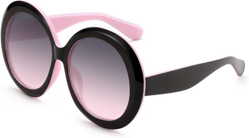 Carsbyvictor Sunglasses Round Retro Oversized Round Sunglasses Women & Men, 70s 80s Fashion Trendy Big Shades K7155