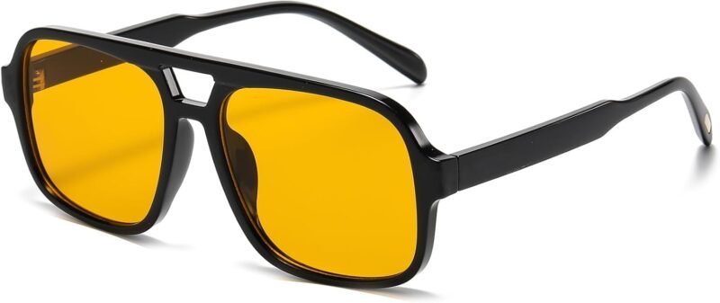 Carsbyvictor Sunglasses Square Retro Sunglasses for Women Men Trendy Classic 70s Square Aviator Sun Glasses Vintage Shades