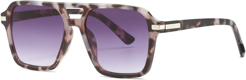 Carsbyvictor Sunglasses Square  Square Aviator Sunglasses for Women Men Vintage Retro Classic Aviator Shades Sun Glasses UV400 Protection