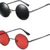 Carsbyvictor Sunglasses Round  Polarized Sunglasses for Men Women Retro Metal Small Circle Hippie Sunglasses