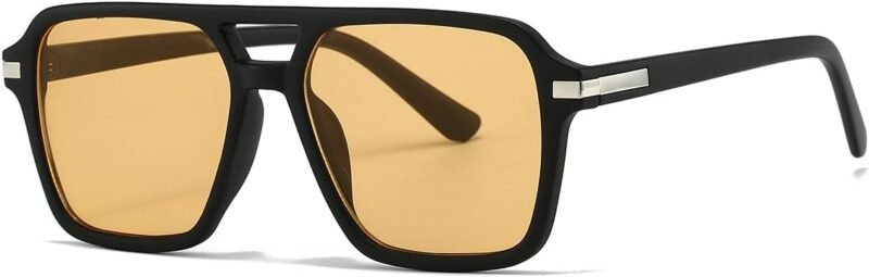 Carsbyvictor Sunglasses Square  Square Aviator Sunglasses for Women Men Vintage Retro Classic Aviator Shades Sun Glasses UV400 Protection