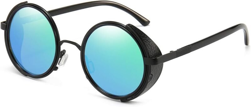 Carsbyvictor Sunglasses Round  Steampunk Vintage Retro Round Sunglasses Metal Circle Frame