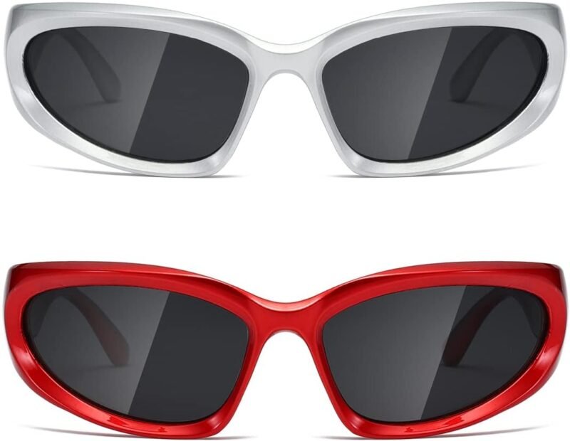 Carsbyvictor Sunglasses Wraparound Polarized Wrap Around Sunglasses trendy Vintage Sun Glasses for Men Women Drive futuristic Outdoor Sport Shades UV400