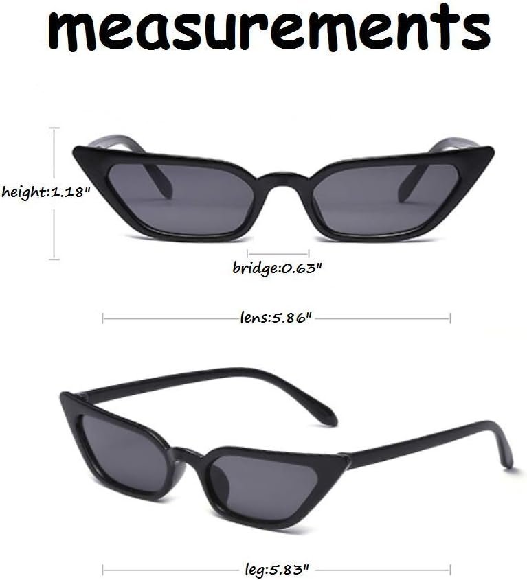 Carsbyvictor Sunglasses Cat Eye Small Cat Eye Sunglasses for Men and Women Skinny  Frame Y2K Shades Trendy Fun Fashion Glasses