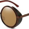 Carsbyvictor Sunglasses Round  Steampunk Vintage Retro Round Sunglasses Metal Circle Frame